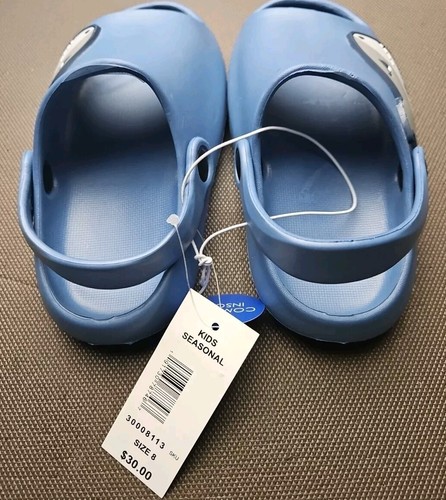 Shark Size 8 Children's Blue Garden Clogs Slides Non-Slip Beach Pool Water - Picture 3 of 4
