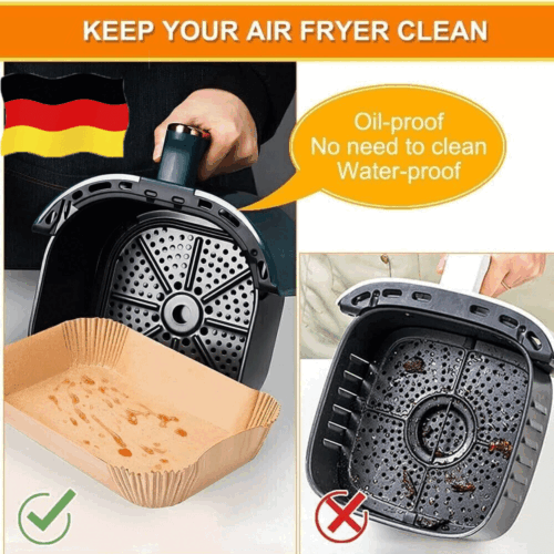 200x Backpapier 20cm Für Friteuse Heißluftfritteuse Grill Backofen Air fryer - Bild 10 von 13