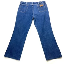 Wrangler Bootcut Jeans Men's 36X34 Blue Denim Cotton 5-Pockets Zip Fly