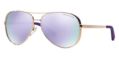 New Michael Kors Chelsea Sunglasses MK5004 10034V Rose Gold/Purple Mirrored 59mm