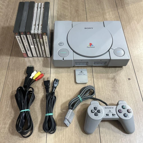Sony PlayStation 1 PS1 SCPH-7000 Console Controller Set Gray JAPAN Tested Bonus