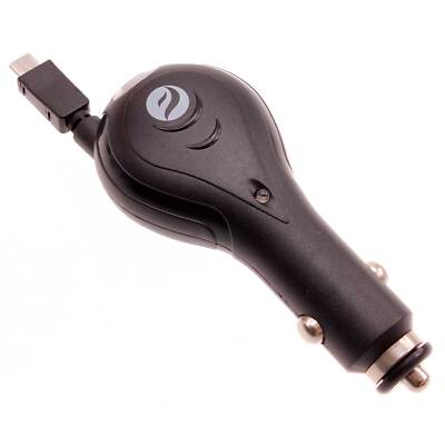 Car Charger Retractable 3.1A USB Port Micro-USB DC Socket Power for Cell Phones
