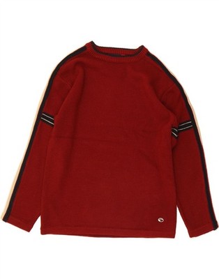POINT ZERO Damen Pullover Pulli Rundhals UK 18 XL Burgund gestreift AJ15