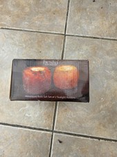 Himalayan Glow Set of 2 Natural Salt Crystal Candle Holder Indoor Decor  New 