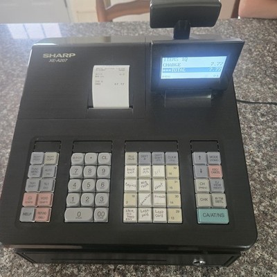 Sharp XE-A207 Electronic Cash Register Tested & Working Receipt Printer No Key