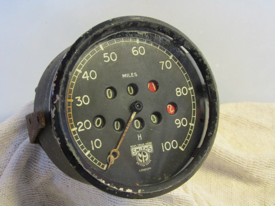 VINTAGE SMITHS MA 100 MPH GOBERNADOR VELOCÍMETRO SE ADAPTA A AUSTIN 7 ULSTER LAGONDA Foto 2 de 4