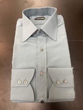 Tom Ford Men’s 74% Lyocell & 26% Silk Grey Button Down Dress Shirt