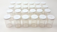 Pill Bottles Rx Caduceus Lid Empty Clear Plastic Prescription lot of 24 Vintage
