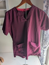 Carhartt Force Women's Scrub Top V-Neck Burgundy Size Small S Medical Uniform