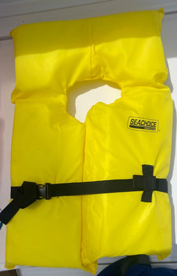 2 Adult USCG Approved Life Jackets, Orange and Yellow