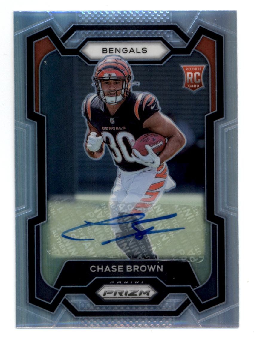 2023 Panini Prizm Rookie Autographs Silver #318 Chase Brown RC Auto - NM-MT