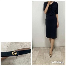 GUCCI dress XS black With logo belt & logo bag short sleeve