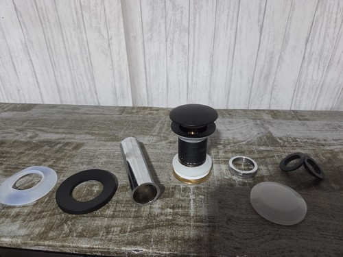 VIGO SINK UNIVERSAL POP LOCK DRAIN ASSEMBLY W/O OVERFLOW MATTE BLACK VG07000MB 