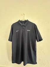 Nike Mens Navy Blue Heather Polo Shirt Short Sleeve Collared Dri Fit Size L NWT