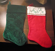 Santa's Best Christmas Stockings Lot of 2 Stockings Vintage Christmas