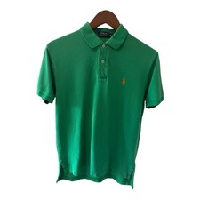 Polo Ralph Lauren Kelly Green Polo Orange Pony Medium Classic Preppy