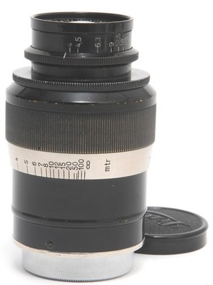 Leitz Leica Fat Elmar 4/9cm Black/ Nickel Lens Leica Screw Mount M39 with caps