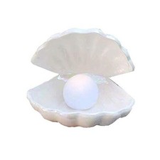 Ceramics Shell Pearl Light Led Lamp Portable Night Light Tabletop White