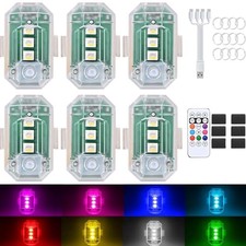 6PCS Wireless LED Strobe Lights with Remote Control, Upgraded to 8 color - 6pcs