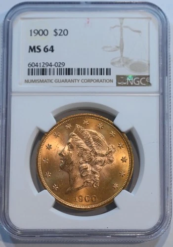 1900  Liberty $20 gold NGC MS64 US gold coin  BEAUTY!!