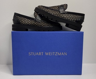 Women's Stuart Weitzman Parker Lift Loafer Black Mesh US 4.5B EU 35