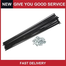 Universal 14G J Bend 277mm x 2mm Bike Bicycle Spokes w/ Nipples Steel Pack of 36