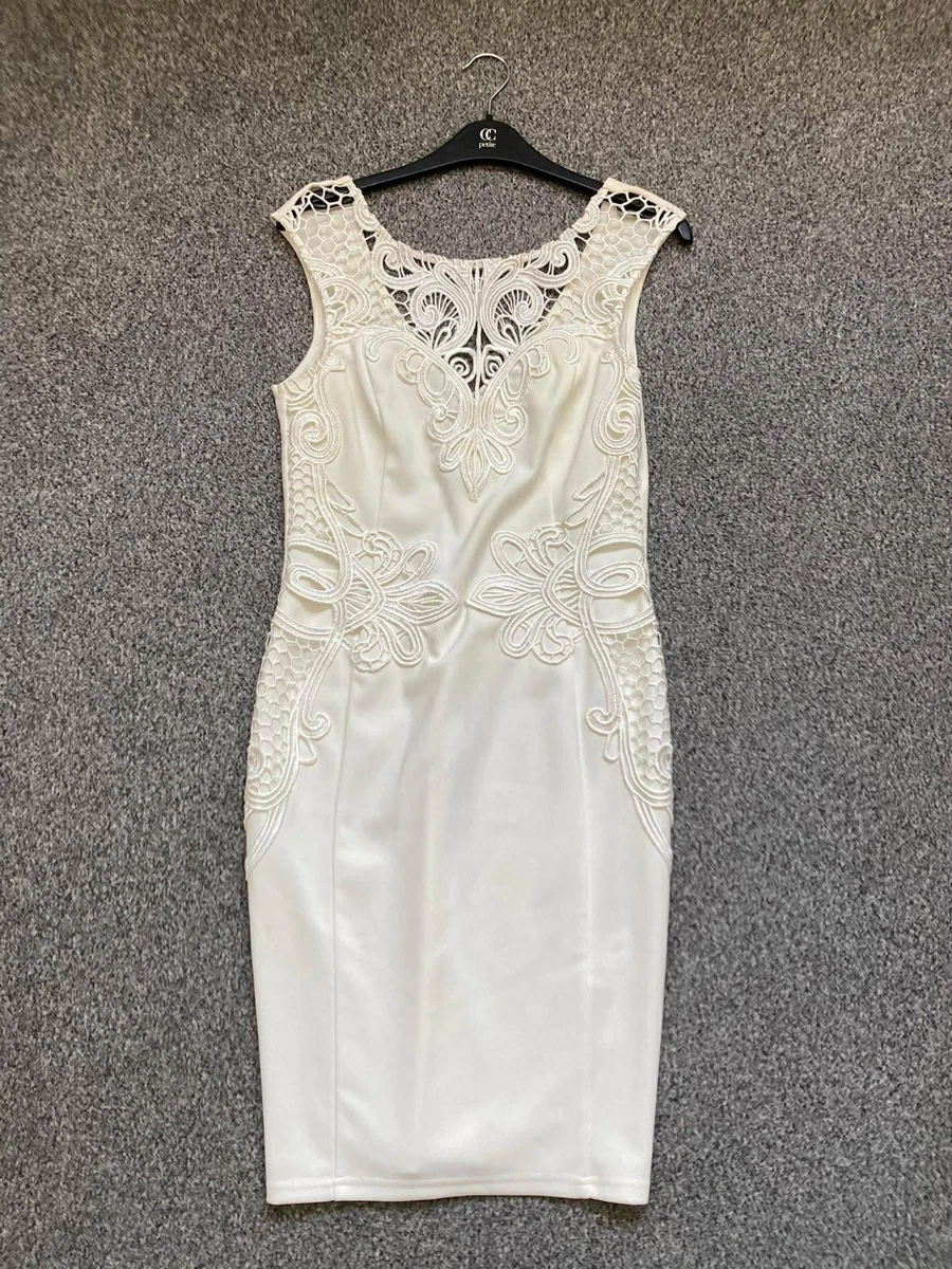 chinese dress ladies Right Moment Lace Overlay Frill Mini Dress White L main image 1