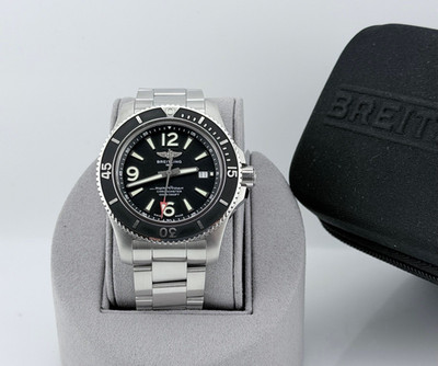 Breitling Superocean A17367 44mm Black Dial Stainless Steel Travel Box