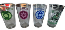 DC COMICS TOON TUMBLERS GREEN LANTERN GLASSWARE 4 Tumblers Included NEVER USED 