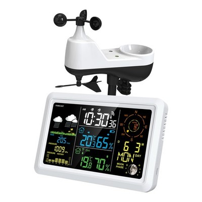 Weather Station with Outdoor Sensor Indoor Outdoor Thermometer with 7.5-inch VA
