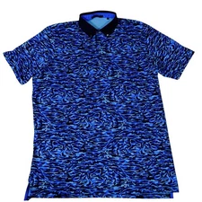 Greyson Blue Camo Forest Print Golf Polo Shirt Mirasol Logo XL