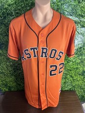Houston Astros Baseball Pro Cut Worn Nameplate Removed Orange Jersey #22 Size 46