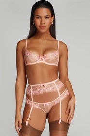 Agent Provocateur Lindie Pink Orange Suspender AP4 Large NWT