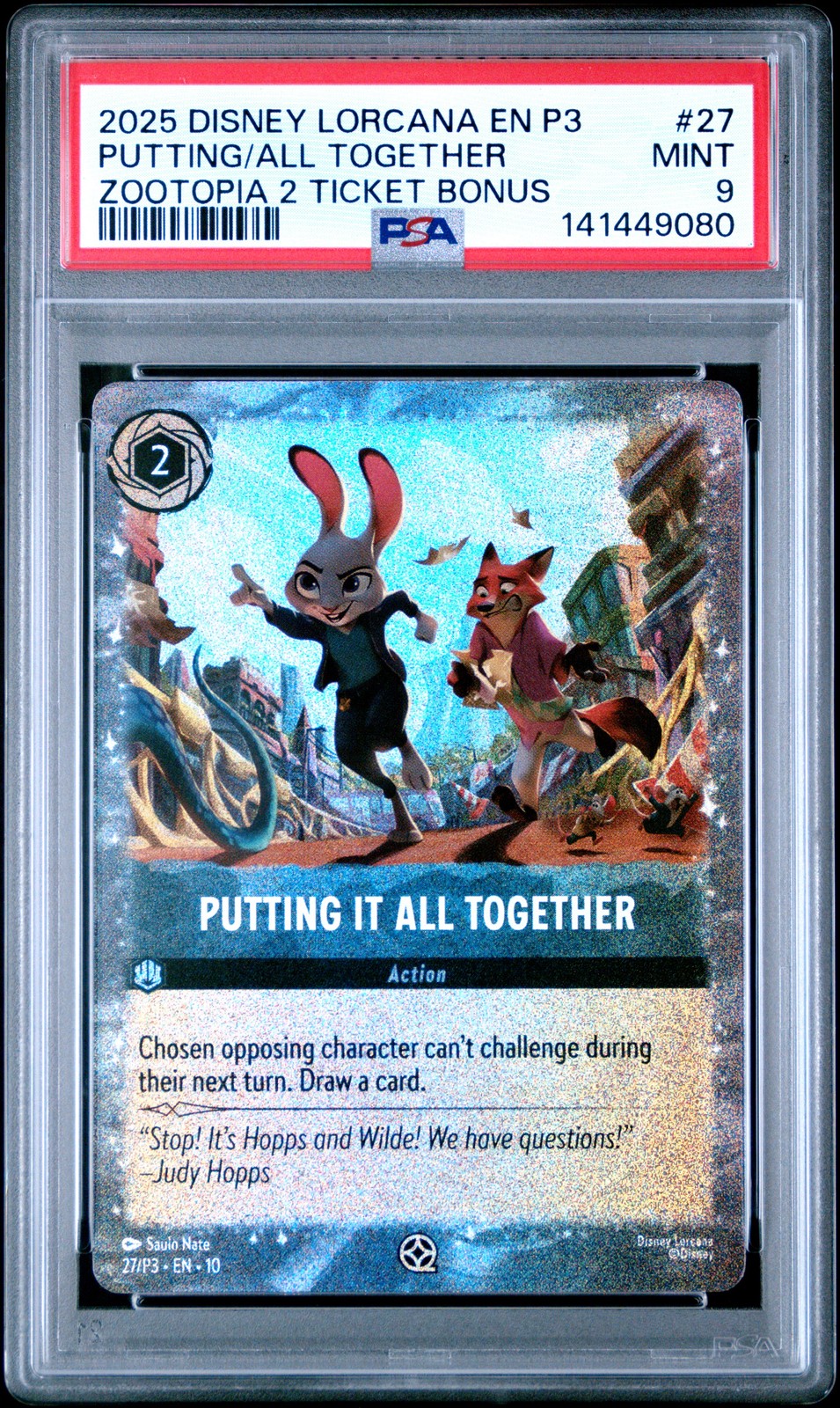 2025 DISNEY LORCANA EN P3-PROMO #27 PUTTING IT ALL TOGETHER PSA 9