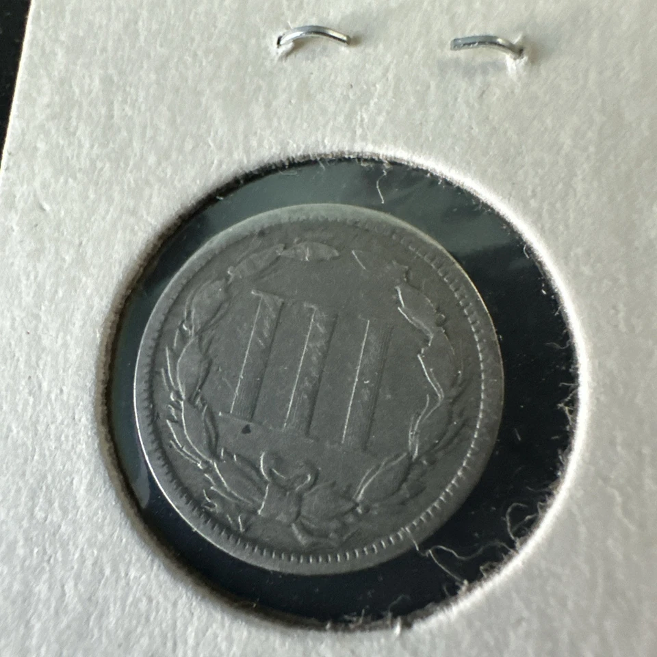 1873   3 CENT NICKEL   OPEN 3    NICE DETAIL - Image 3 of 3