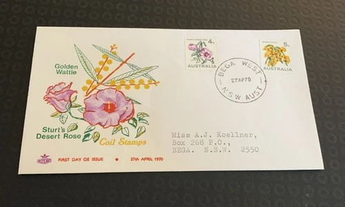 Australia Royal FDC 1970 Coil Stamps