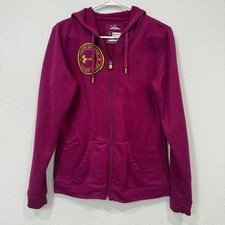 Under Armour ColdGear Womens Full Zip Hoodie Magenta Purple Fleece Size Medium