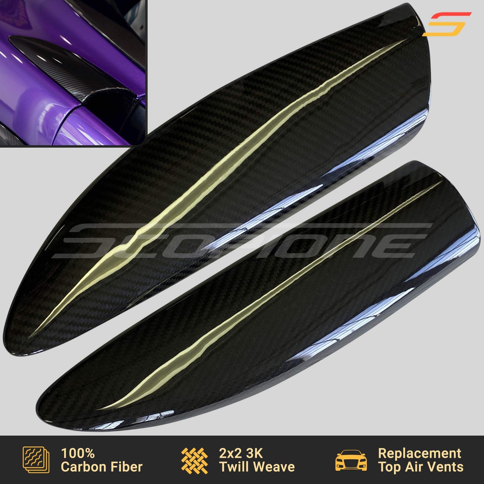 Scopione Carbon Fiber Top Air Intake Covers for McLaren 540C 570GT 570S 600LT