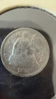 1873 Seated Liberty Half Dime  Low Mintage 90% Fine Silver