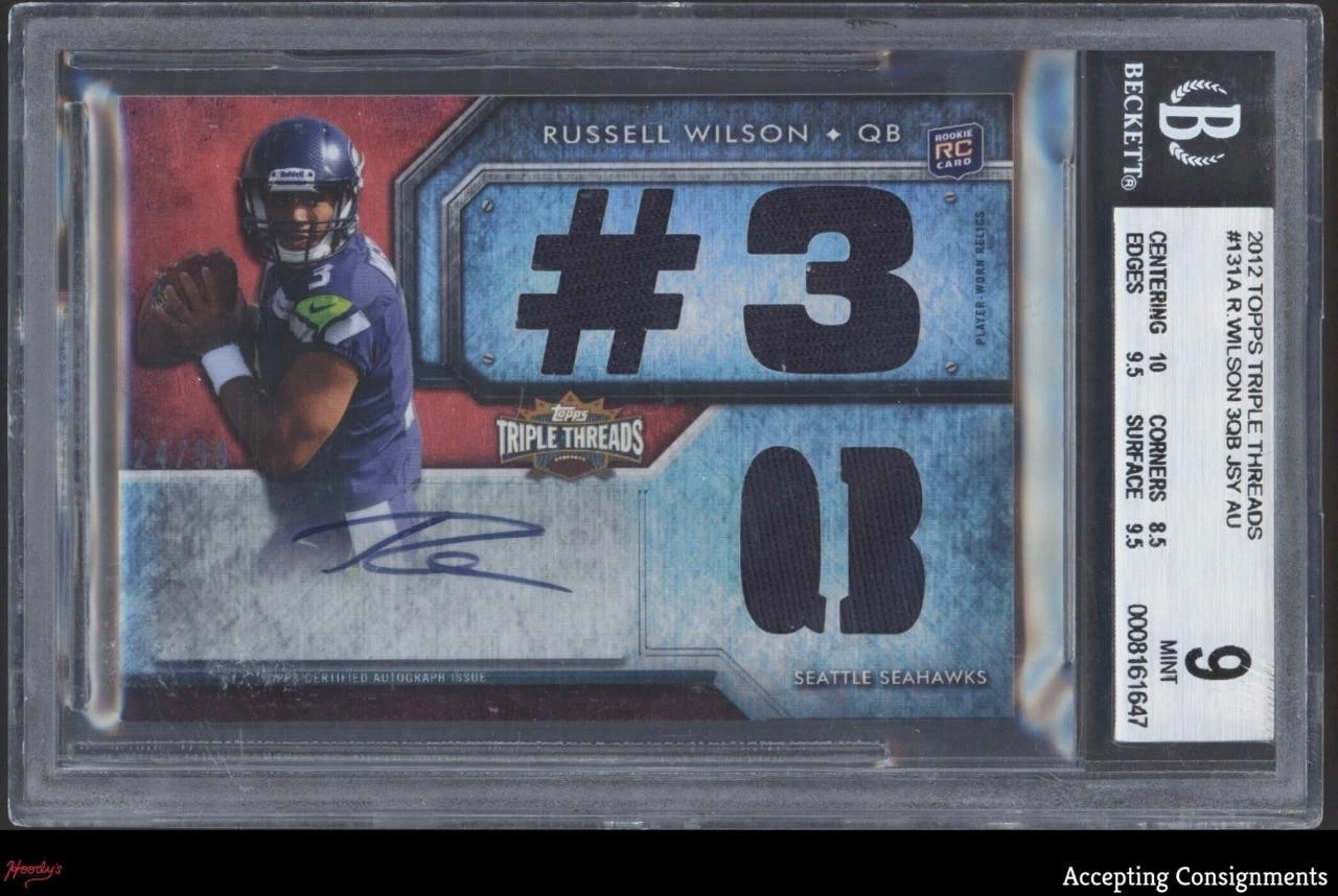 Russell Wilson Topps Triple Threads Triple Threads Relics #48 Sepia