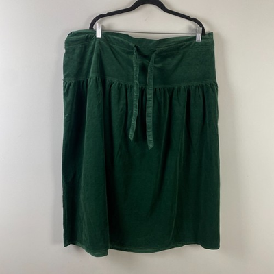 #ad Draper James Paperbag Waist Corduroy Midi Skirt Size 1X Green Drawstring Waist $19.95