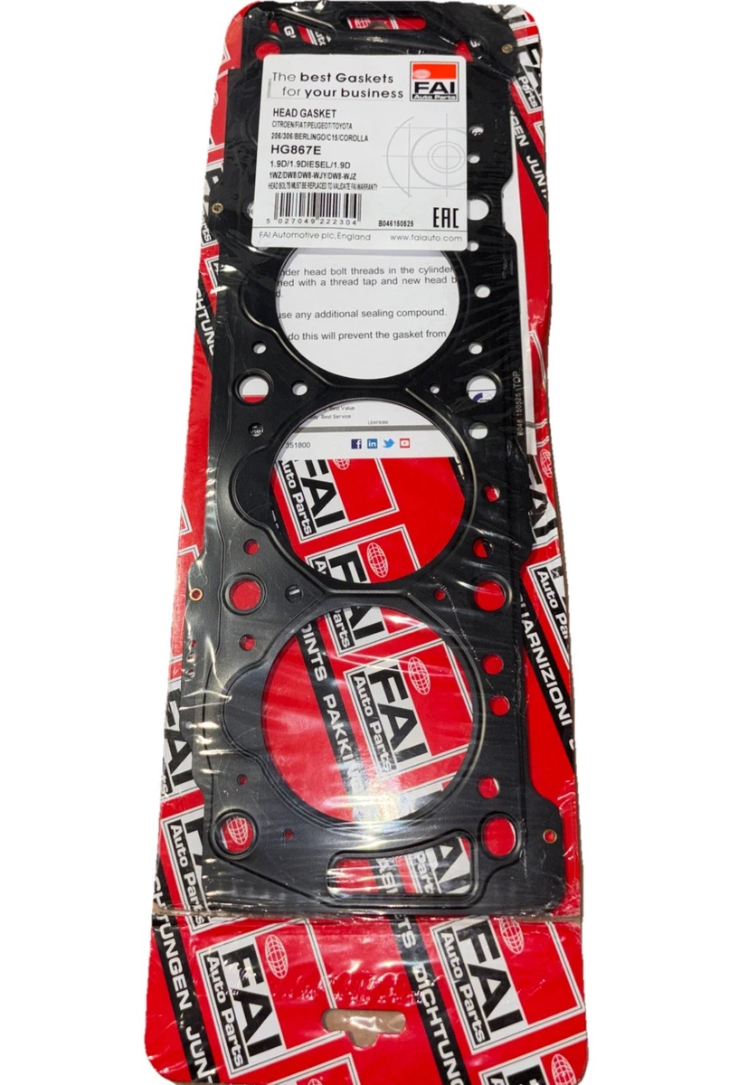 Head Gasket CITROEN/FIAT/PEUGOT/TOYOTA HG867E 1.9D,1.9Diesel,1.9D photo 2