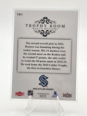 Matty Beniers 25/26 Upper Deck Flair Trophy Room TR-3 Seattle