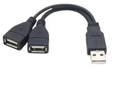 Male USB 2.0 A 1 to 2 Dual USB Female Data Hub Power Adapter Y Splitter Cable UK