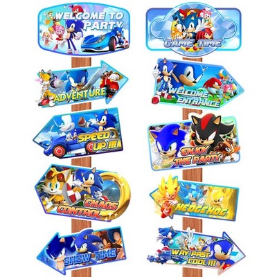 Sonic Kinder Party Deko Welgome To Schild Garten Deko Sonic Gartenschild Spiel 
