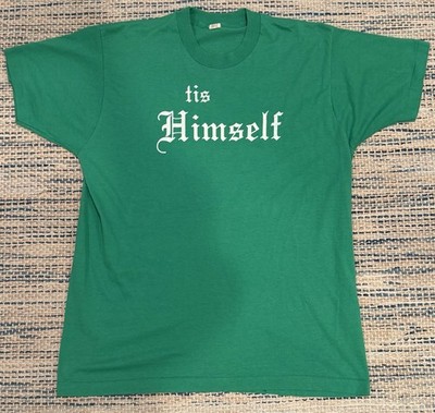 Vintage Tis Himself Irish Single Stitch T Shirt XL Green St Patricks USA