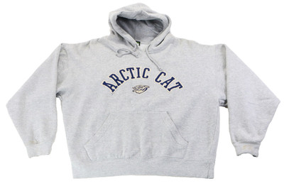 arctic cat hoodie M gray blue sweatshirt pockets drawstring artic warm articwear