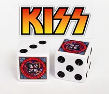 KISS Music Group Rock and Roll Over Dice Pair Set Coll. Board Game Night Rare