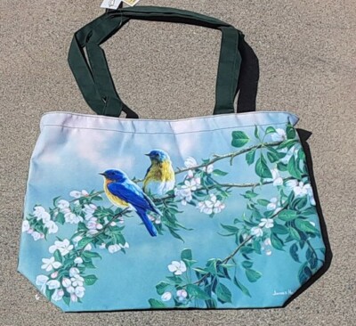 Large Bluebirds Tote Bag -- Beautiful Realistic Artwork