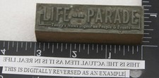 Life on Parade News Digest - Printing Block - VINTAGE